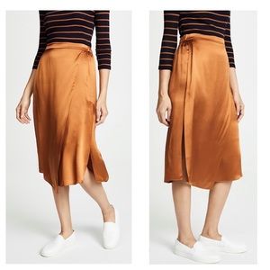 NWT Vince Draped Panel MIDI Skirt copper